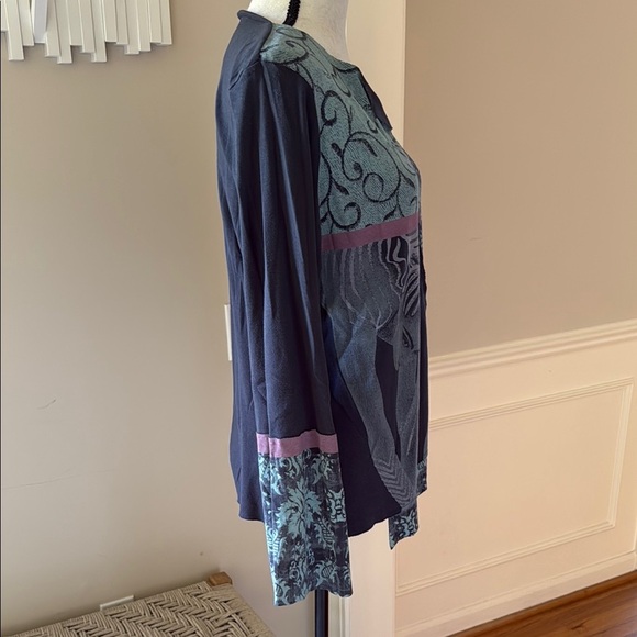 Cirque Du Soleil XXL Women's Artistic Patchwork Asymmetrical Artsy Cotton Top - Picture 4 of 8